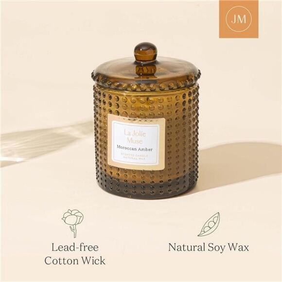 10.oz Long Lasting Moroccan Amber Scented Candle for Home Fragrance - Picture 6 of 6